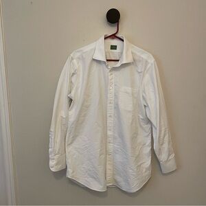 Sid Mashburn Men’s White Button-Front Shirt 100% Cotton Dress Shirt Size XL